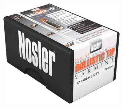 NOSLER BULLETS 22 CAL .224 50GR BALLISTIC TIP 100CT - for sale