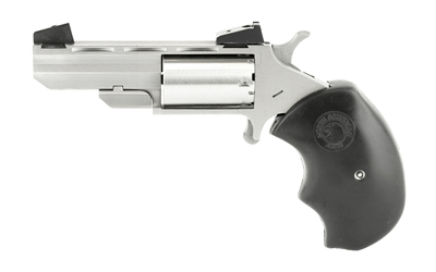 NAA "BLACK WIDOW" MINI-REVOLVR 22WMR 2" AS S/S BLACK RUBBER - for sale