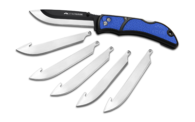 OUTDOOR EDGE 3.5" RAZOR LITE EDC FOLDER BLUE W/6 BLADES - for sale