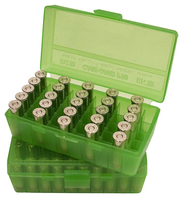 MTM AMMO BOX 44RM/41RM/45LC 50-ROUNDS FLIP TOP STYLE GREEN - for sale