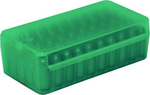 MTM AMMO BOX 9MM LUGER/380ACP 50-ROUNDS SIDE SLIDE CL GREEN - for sale