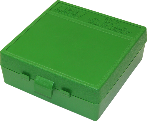 MTM AMMO BOX 50AE/50SW MAG 64-ROUNDS FLIP TOP STYLE GREEN - for sale