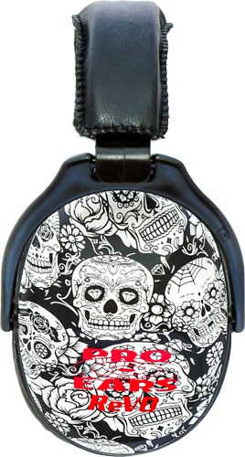 PRO EARS REVO EAR MUFF PASSIVE SKULLS PATTERN - for sale