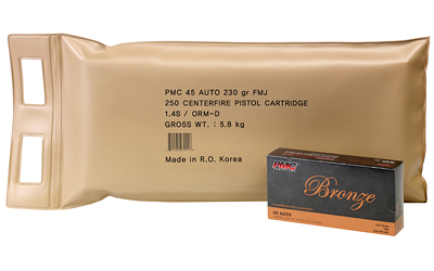 PMC AMMO 45 ACP 230GR FMJ-RN 250RD BATTLE PACK 3BP/CS - for sale