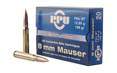 PPU 8MM MAUSER 198GR FMJ 20RD 10BX/CS - for sale