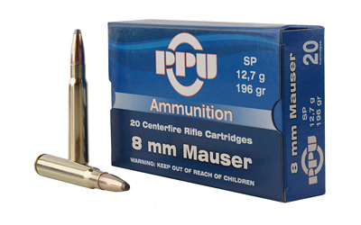 PPU 8MM MAUSER 196GR JSP 20RD 10BX/CS - for sale