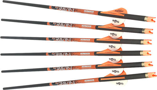 RAVIN XBOW ARROW CARBON W/2" OFFSET VANES 400GR .003" 6PK* - for sale