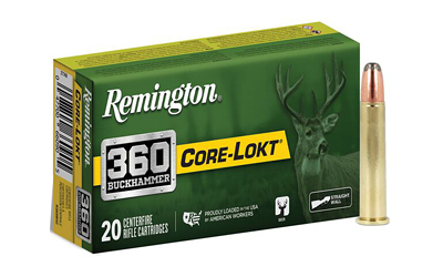 REMINGTON 360 BUCKHAMMER 200GR SP CORE-LOKT 20RD 10BX/CS - for sale