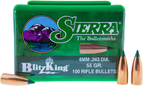 SIERRA BULLETS 6MM .243 55GR BLITZKING 100CT - for sale