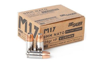 SIG AMMO M17 9MM+P LUGER 124GR ELITE V-CROWN JHP 20RD 10BX/CS - for sale