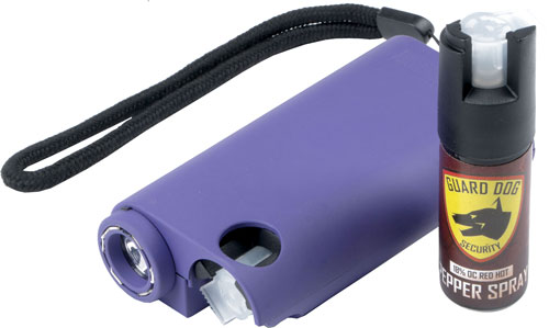 GUARD DOG OLYMPIAN 3-IN-1 PURP STUN GUN/LIGHT/PEPPER SPRAY - for sale