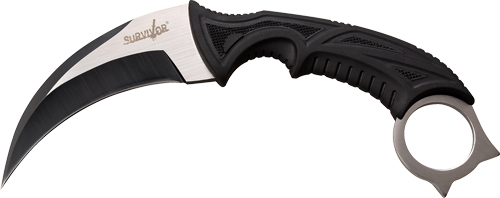 MC SURVIVOR 4" HAWKBILL BLADE W/SHEATH BLACK/STONEWASH - for sale