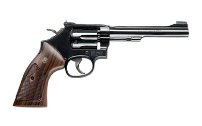 S&W 48 CLASSIC 22WMR 6" AS BRIGHT BLUED CHECKERED WOOD< - for sale