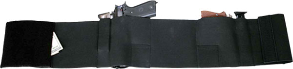 BULLDOG BELLY WRAP HOLSTER BLK SMALL HOLDS 2 GUNS & 2 MAGS - for sale
