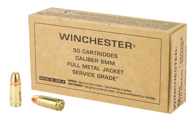 WINCHESTER SERVICE GRADE 9MM LUG 115GR FMJ-RN 50RD 10BX/CS - for sale