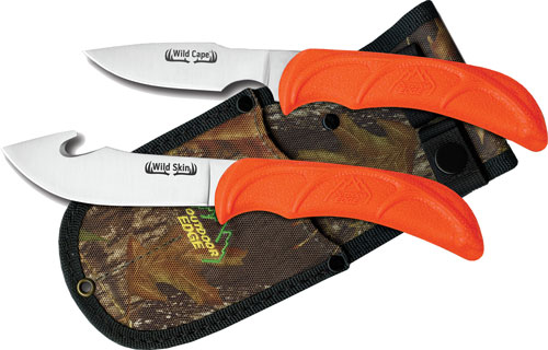 OUTDOOR EDGE WILD PAIR SKINNER /CAPER WITH MOSSY OAK SHEATH - for sale