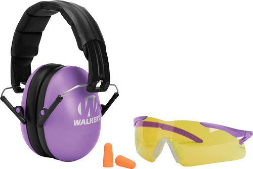 WALKERS MUFF SHOOTING PASSIVE YOUTH GLASSES/PLUGS 27dB PURP - for sale